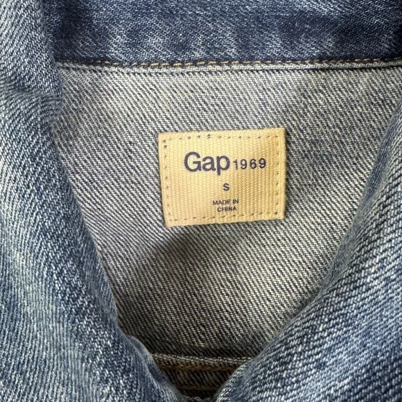 Gap 1969 Denim Jacket, Custom Art, Painted Jean Jacket, Women's, Small, Blue - Picture 3 of 7